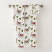 Llamarama Collection | Niedlich Lllamas Badhandtuch Set (Insitu)