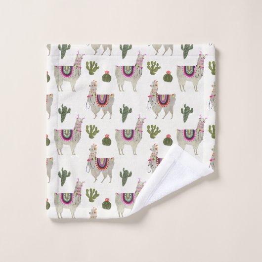 Llamarama Collection | Niedlich Lllamas Badhandtuch Set (Waschlappen)