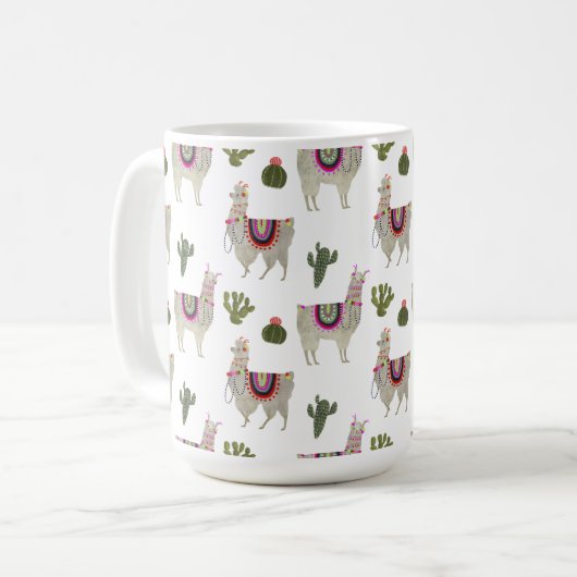 Llamarama Collection | Niedlich Lllamas Kaffeetasse (Vorderseite Links)