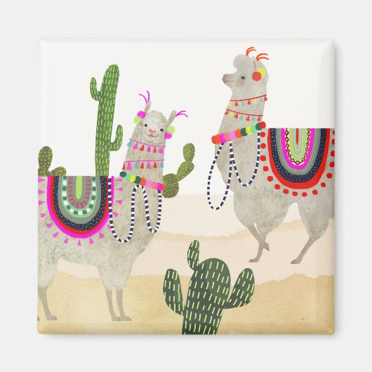Llamarama Collection | Niedlich Lllamas Magnet (Vorne)