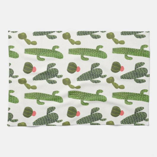 Llamarama Collection | Niedliche Kaktus Geschirrtuch (Horizontal)