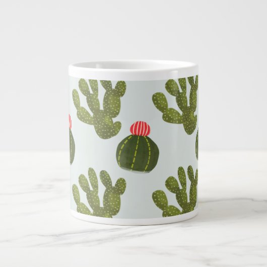Llamarama Collection | Niedliches Kaktusmuster Jumbo-Tasse (Vorderseite)