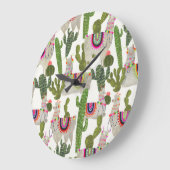 Llamarama Collection Pattern Große Wanduhr (Winkel)