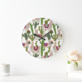 Llamarama Collection Pattern Große Wanduhr (Zuhause)