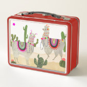 Llamarama Sammlung | niedliches Lllamas Metall Brotdose (Rückseite)