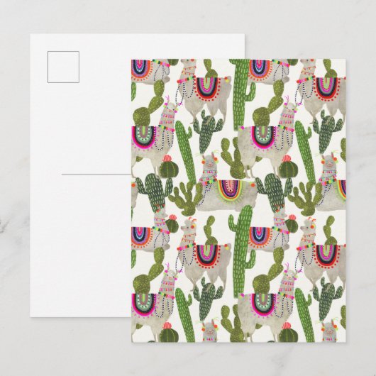 Llamarama Sammlungs-Muster Postkarte (Vorne/Hinten)