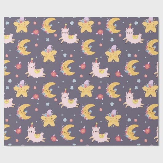 Llamas am Himmel Geschenkpapier (Flach)