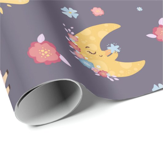 Llamas am Himmel Geschenkpapier (Rolleneckpunkt)