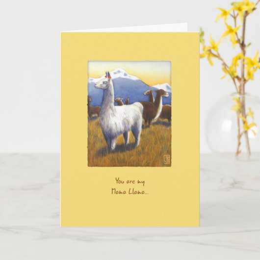 Llamas am Muttertag der Maismutter Karte (Gelbe Blume)