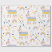 Llamas and Rainbows Wrapping Paper Geschenkpapier (Flach)
