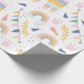 Llamas and Rainbows Wrapping Paper Geschenkpapier (Ecke)