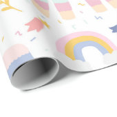 Llamas and Rainbows Wrapping Paper Geschenkpapier (Rolleneckpunkt)