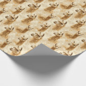 Llamas auf Abstrakt Beige Geschenkpapier (Ecke)