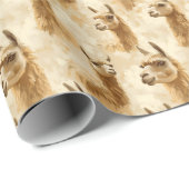 Llamas auf Abstrakt Beige Geschenkpapier (Rolleneckpunkt)