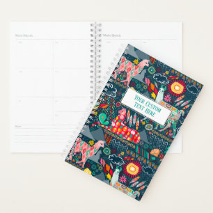 Llamas auf Blue Personalisiert Planner Planer