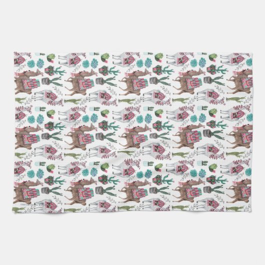 Llamas cactus Pattern | Küchentücher (Horizontal)