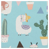Llamas Cactus und Sloths Stoff (Nahaufnahme)