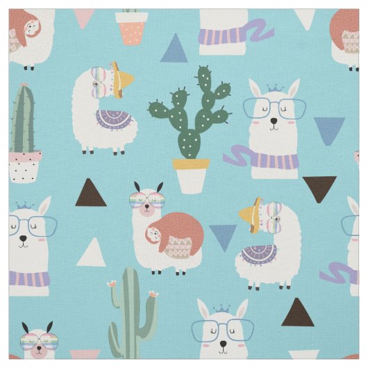 Llamas Cactus und Sloths Stoff (Muster)