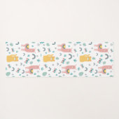 Llamas Cats Alapaca Grüne Tiere Boho Yogamatte (Rückseite (Horizontal))