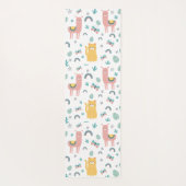 Llamas Cats Alapaca Grüne Tiere Boho Yogamatte (Rückseite)