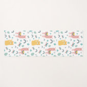 Llamas Cats Alapaca Grüne Tiere Boho Yogamatte (Vorderseite (Horizontal))