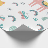 Llamas Cats Alapaca Pink Girly Animals Boho Geschenkpapier (Ecke)