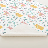 Llamas Cats Alapaca Pink Girly Animals Boho Sherpadecke (3/4)