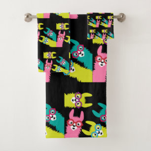 Llamas Colorful Camelid Badhandtuch Set