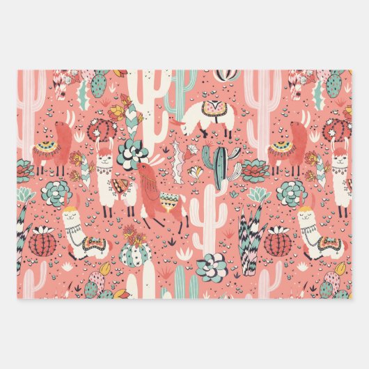 Llamas-Diversity Geschenkpapier Set (Vorderseite 2)