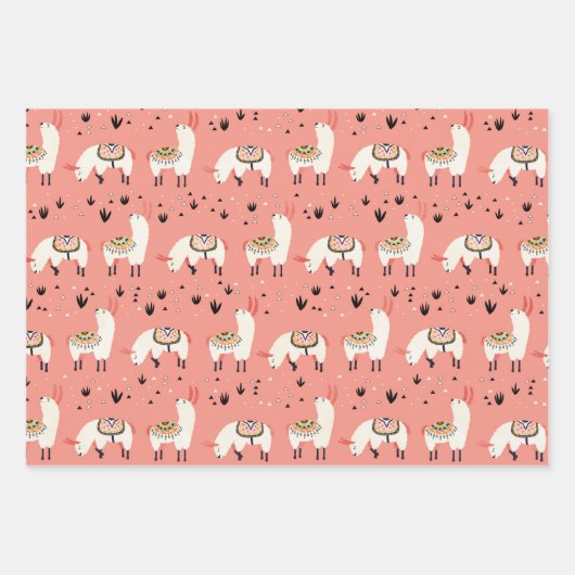 Llamas-Diversity Geschenkpapier Set (Vorderseite)