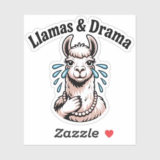 Llamas & Drama - Funny Soap Opera Llama Aufkleber (Blatt)