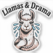 Llamas & Drama - Funny Soap Opera Llama Aufkleber (Vorderseite)