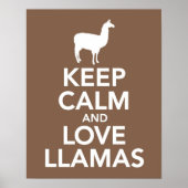 Llamas-Druck oder -Poster behalten und Liebe Llama Poster (Vorne)