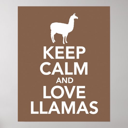 Llamas-Druck oder -Poster behalten und Liebe Llama Poster (Vorne)