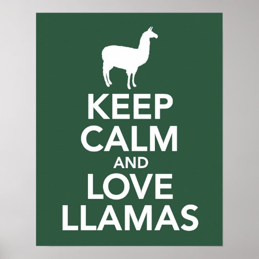 Llamas-Druck oder -Poster behalten und Liebe Llama Poster (Vorne)