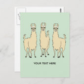 Llamas fügen Sie Ihre eigene Textnachricht hinzu Postkarte (Vorne/Hinten)