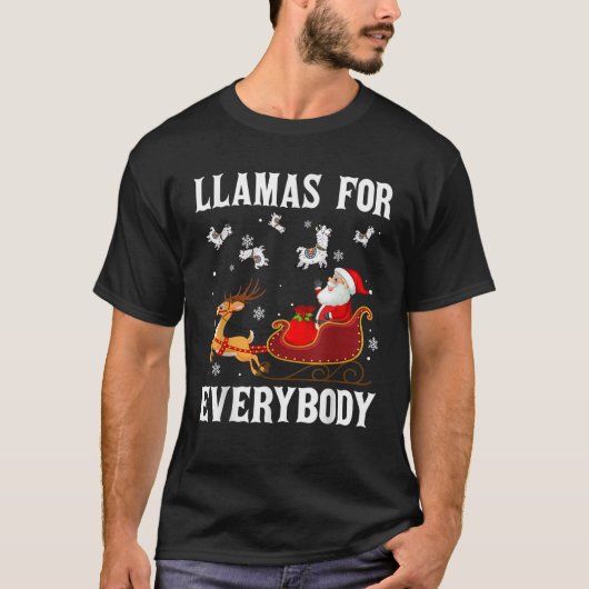 Llamas für alle Weihnachten Weihnachtsmann Llama X T-Shirt (Vorderseite)