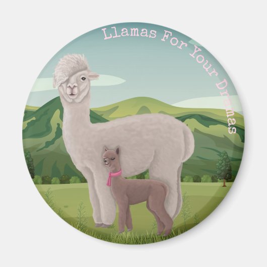 Llamas für deine Dramen Magnet (Vorne)