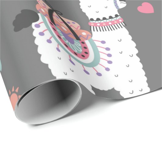 Llamas Geschenkpapier (Rolleneckpunkt)