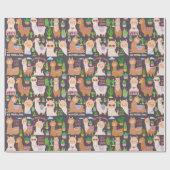 Llamas Geschenkpapier (Flach)