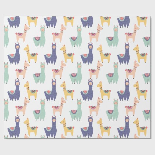 Llamas Geschenkpapier (Flach)