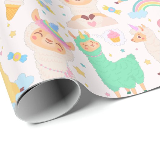 Llamas Geschenkpapier (Rolleneckpunkt)