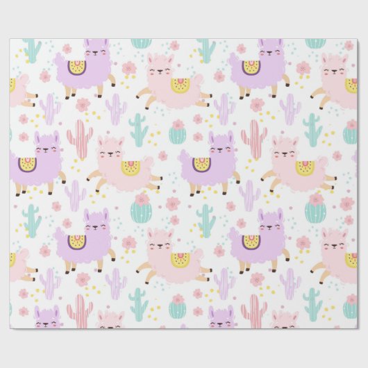Llamas Geschenkpapier (Flach)