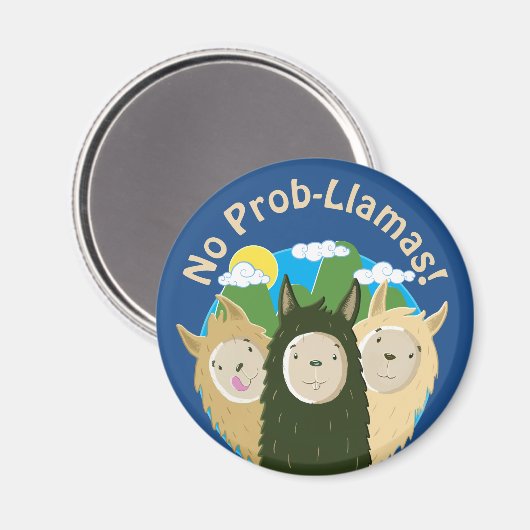 Llamas haben keine Prob-Llamas Magnet (Vorderseite/Rückseite)