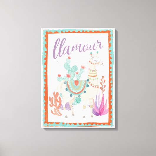 Llamas II Llamour Leinwanddruck (Vorderseite)