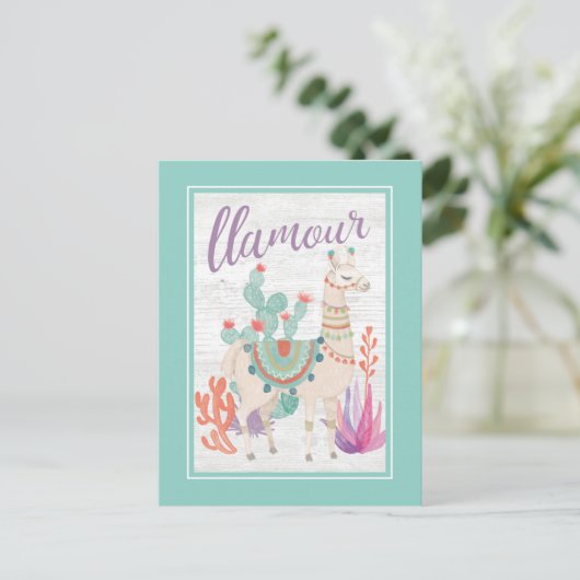 Llamas II Llamour Postkarte (Stehend Vorderseite)