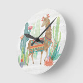 Llamas III Runde Wanduhr (Winkel)