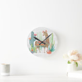 Llamas III Runde Wanduhr (Zuhause)