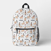 Llamas in Hats & Skarven Skigebiet Muster Bedruckter Rucksack (Vorderseite)