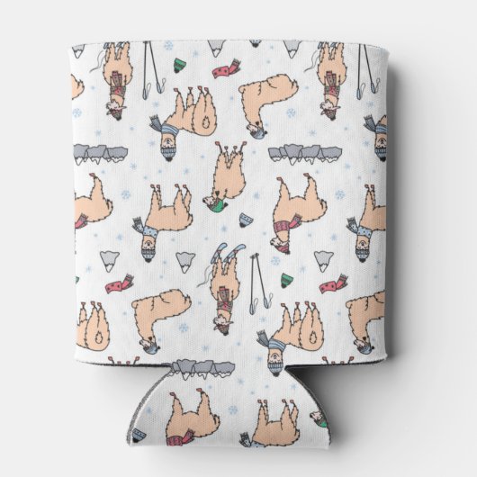 Llamas in Hats & Skarven Skigebiet Muster Dosenkühler (Rückseite)